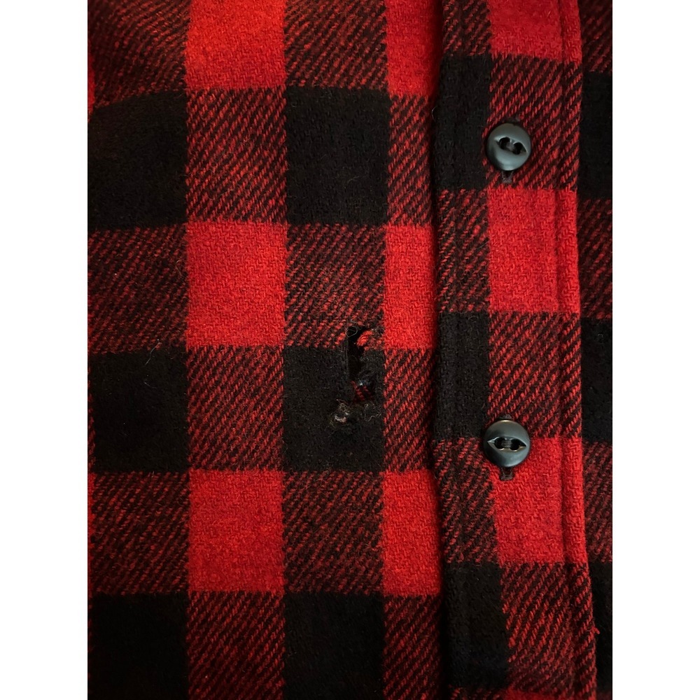 Vintage Sportclad JC Penney Buffalo Plaid Flannel Shirt Red Black L (1210) - Picture 8 of 16